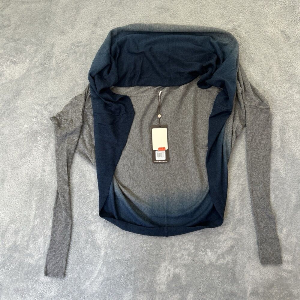 Calia Cardigan Women's XS Ombre Dip Dye Cocoon Sweater Blue Gray Wrap Shawl NWT
